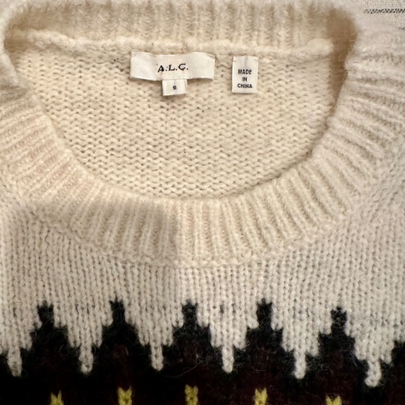A.L.C. Badgley Alpaca Wool Blend Fair Isle Sweater - Size Small - Picture 5 of 10